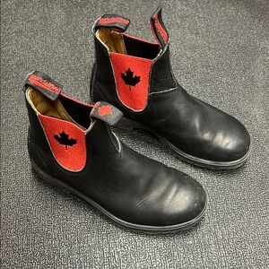 Blundstone Men's Black and Red Boots